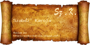 Szabó Karola névjegykártya