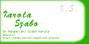 karola szabo business card